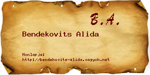 Bendekovits Alida névjegykártya